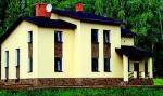 Калужское ш. 28 км от МКАД. Коттедж 320 кв.м. в охраняемом построенном поселке, кирпич, по фасаду готовность 100% , уч. 26 сот. (крайний к лесу), озеро, вокруг лес, центр. комм-ции, охрана. Цена 680000 $ . Анжелика.